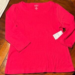 Croft & Barrow Bright Pink Long Sleeve Tee
